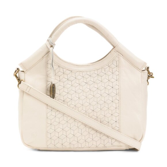 BORN Leather Millport Woven Satchel